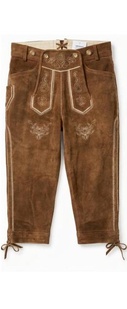 Herren Trachten Lederhose mit Trägern Wildleder Capri 