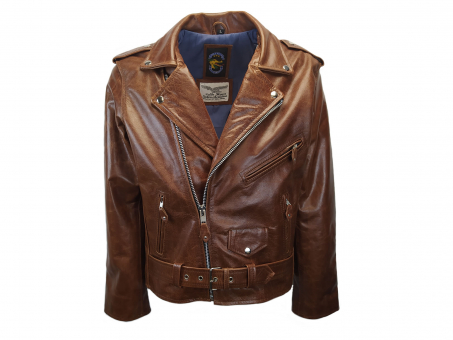 Fliegerjacken von Noble House | Lederjacke Rockabilly Marlon Brando cognac  | online kaufen | Übergangsjacken