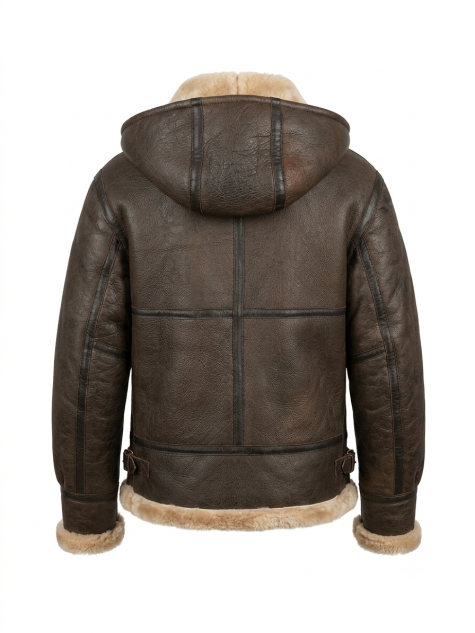 Damen Schaffell Jacke mit Kaputze M