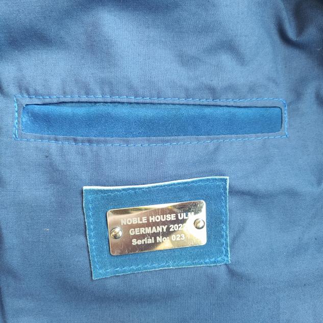 Leder-Jeans Jacke Blau 