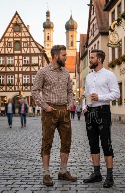 Herren Trachten Lederhose mit Trägern Wildleder Capri 