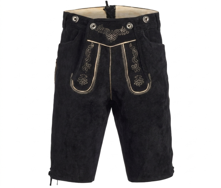 Herren Trachten Lederhose mit Trägern Volksfest Wildleder Kurze Länge 