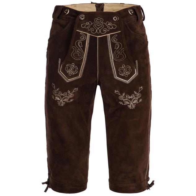 Herren Trachten Lederhose mit Trägern Wildleder Capri 