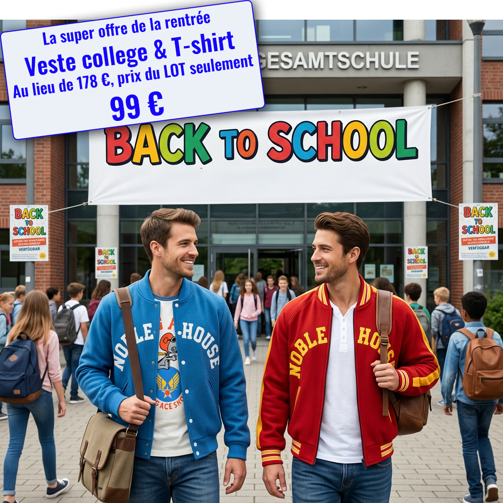 Veste college & T-shirt Au lieu de 178 €, prix du LOT seulement 99 €